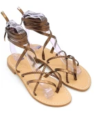 Laminated Tobacco Gladiator Sandals Women's