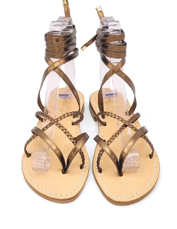 Laminated Tobacco Gladiator Sandals Women's