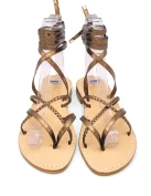 Laminated Tobacco Gladiator Sandals Women's