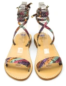 Multicolor Python Gladiator Sandals Women's gladiator-style with python print