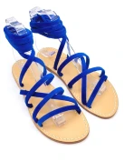 Blue Velvet Gladiator Sandals Women's