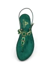 Nerano Green Jewel Sandals emerald green suede Memory sole