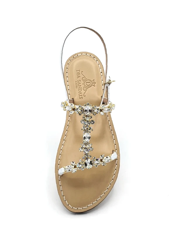 Napoli H White Sandals in white leather with anatomical sole