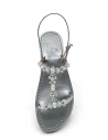Napoli H Jewelled Sandals silver laminate upper