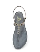 Black Night Party Jewelled Sandals black velvet strap toe