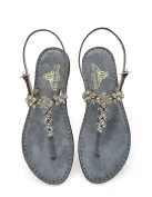 Black Night Party Jewelled Sandals black velvet strap toe
