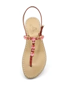 Artemide Coral Jewel Sandals with coral suede upper