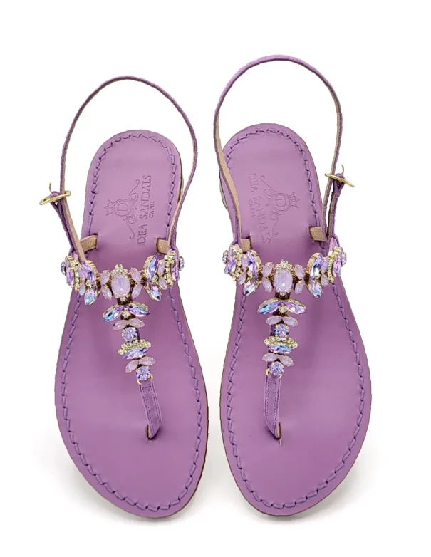 Carlotta Glicine Jewel Sandals with wisteria-colored suede upper