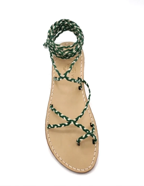 Sandali Gladiatore Verde Oro