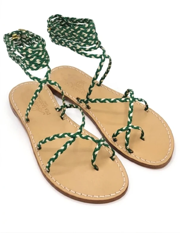 Sandali Gladiatore Verde Oro