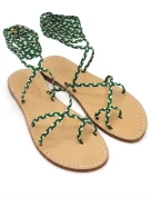 Sandali Gladiatore Verde Oro