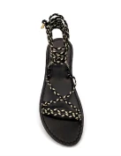 Black Platinum Gladiator Sandals Women's