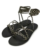 Black Platinum Gladiator Sandals Women's