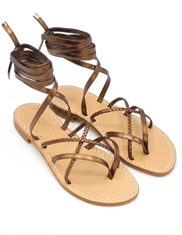 Laminated Tobacco Gladiator Sandals Women's