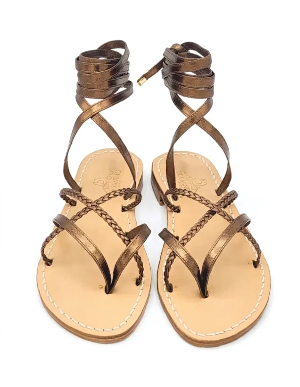 Laminated Tobacco Gladiator Sandals Women's