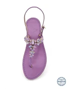 Carlotta Glicine Jewel Sandals with wisteria-colored suede upper