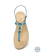 Artemide Turquoise Jewel Sandals with turquoise suede upper