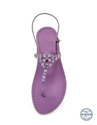 Costa Smeralda Jeweled Sandals wisteria-colored suede upper