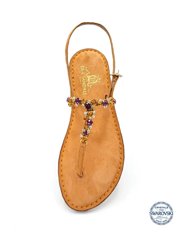 Capri Paradise Jewelled Sandals with orange upper and Memory sole