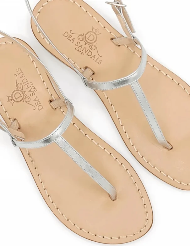 Sandali Capri Laminato Argento Pelle