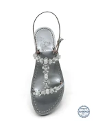 Napoli H Jewelled Sandals silver laminate upper