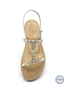 Napoli H White Sandals in white leather with anatomical sole