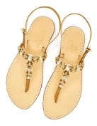 Pizzolungo Suede and Leather Jewel Sandals
