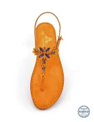 Orange Rays Suede Jewel Sandals