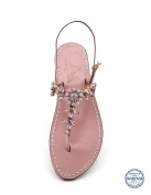 Marina Grande Pink Jewelled Sandals: pink leather upper and sole