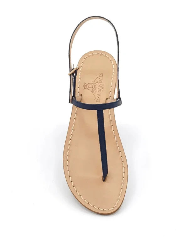 Capri Blue Leather Sandals: Blue leather upper, leather sole