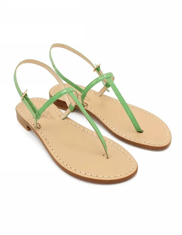 apri Green Patent Leather Flip-Flops 2