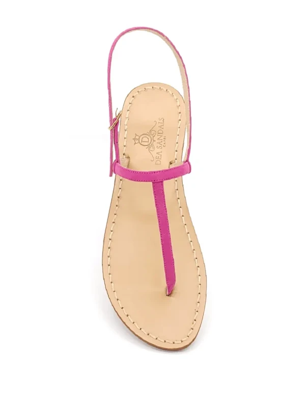 Capri Fuchsia Suede Sandals with Natural Leather Soles