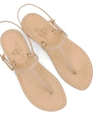 Nude Leather Capri Sandals Handmade Capri Sandals