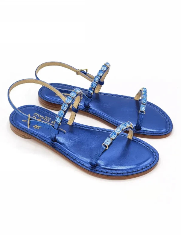 Luna Caprese blue leather sandals