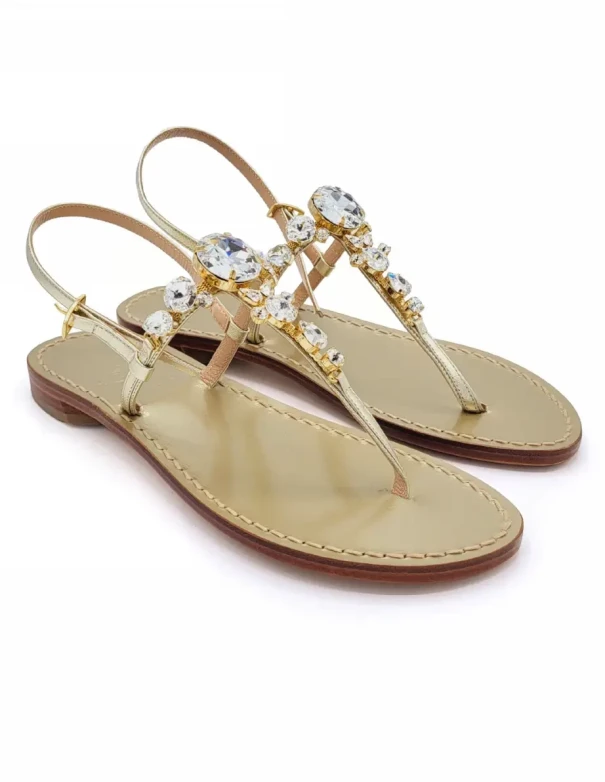 Torre Saracena Gold Jewel Sandals
