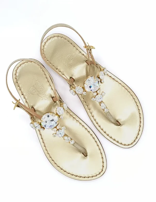 Torre Saracena Gold Jewel Sandals