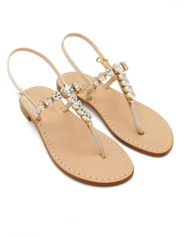 Lady D Sandals natural crystal Capri sandals flip flops