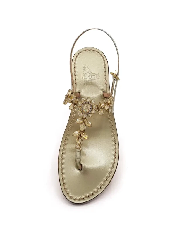 Marina Grande Gold Sandals in platinum-gold laminated leather