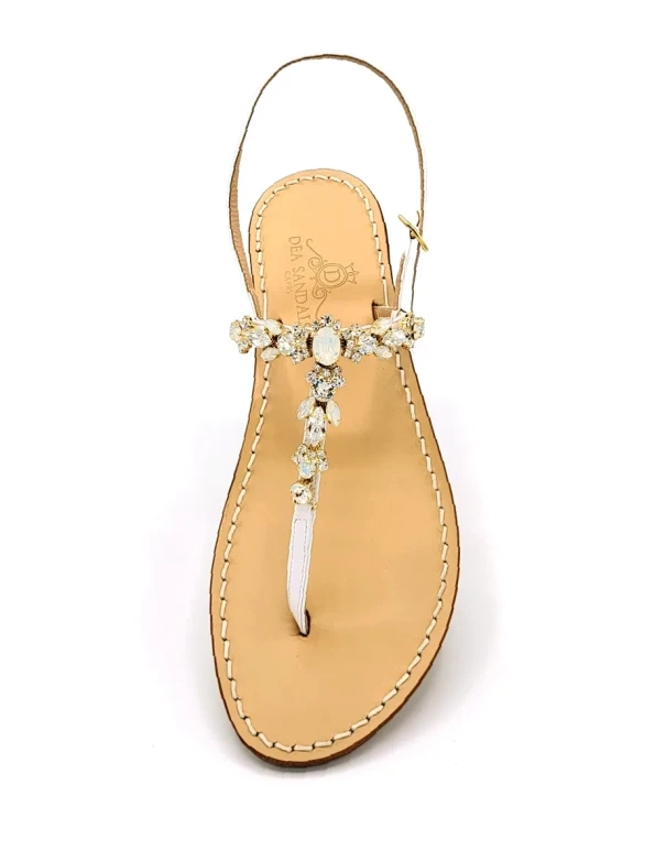 Napoli White Jewel Sandals