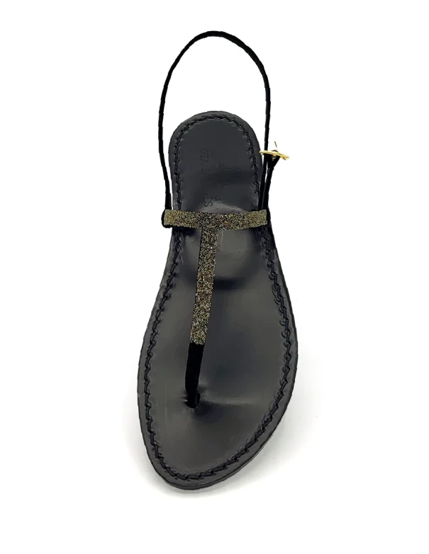 Crystal Fabric Jewel Sandals in black suede