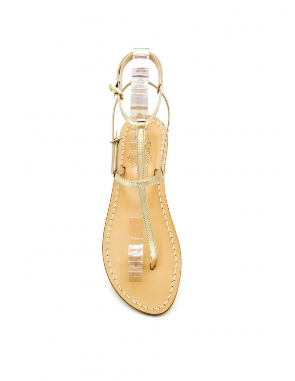 Platinum Gold Ankle Strap Sandals