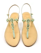 Sandali Gioiello Via Krupp Camoscio Verde Acqua