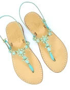 Sandali Gioiello Krupp Pelle Verde Acqua