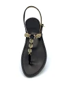 Sesto Senso Black Jewel Sandals: black suede with black leather sole