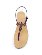 Purple Rays Jewel Sandals in purple suede