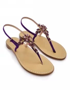 Purple Rays Jewel Sandals in purple suede
