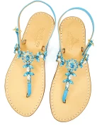 Marina Grande Turquoise Jewel Sandals in Turquoise Suede