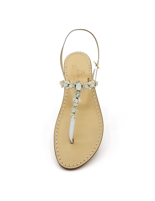 Napoli White Jewel Sandals