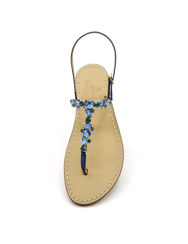 Navy Blue Licampi Jewel Sandals