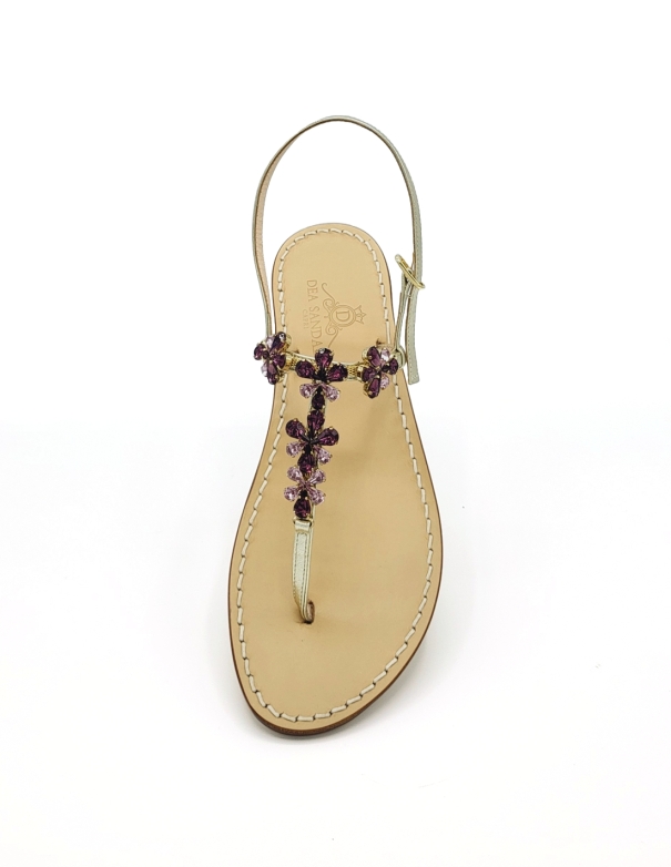 Purple Narcissus Jewel Sandals